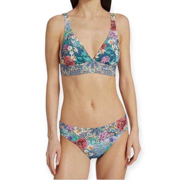 JOHNNY WAS Sunset Bikini Adjustable Shoulder Straps Top Hipster Bottoms Set NWT - Picture 5 of 14